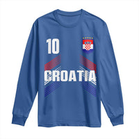 Croatia Soccer Sports Graphic Number 10 Jersey Style Long Sleeve Shirt Proud Croatian Football Fans Game Day Pride