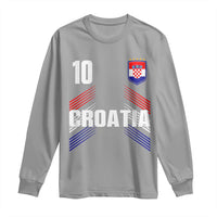 Croatia Soccer Sports Graphic Number 10 Jersey Style Long Sleeve Shirt Proud Croatian Football Fans Game Day Pride