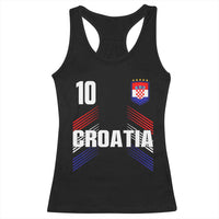 Croatia Soccer Sports Graphic Number 10 Jersey Style Racerback Tank Top Proud Croatian Football Fans Game Day Pride