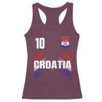 Croatia Soccer Sports Graphic Number 10 Jersey Style Racerback Tank Top Proud Croatian Football Fans Game Day Pride