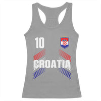 Croatia Soccer Sports Graphic Number 10 Jersey Style Racerback Tank Top Proud Croatian Football Fans Game Day Pride