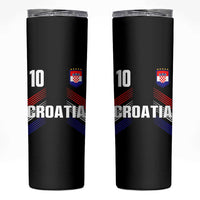 Croatia Soccer Sports Graphic Number 10 Jersey Style Skinny Tumbler Proud Croatian Football Fans Game Day Pride