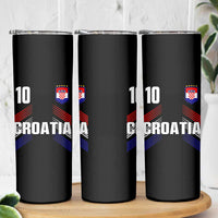 Croatia Soccer Sports Graphic Number 10 Jersey Style Skinny Tumbler Proud Croatian Football Fans Game Day Pride