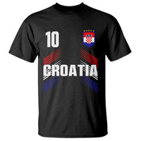 Croatia Soccer Sports Graphic Number 10 Jersey Style T Shirt Proud Croatian Football Fans Game Day Pride