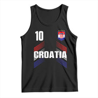 Croatia Soccer Sports Graphic Number 10 Jersey Style Tank Top Proud Croatian Football Fans Game Day Pride