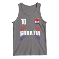 Croatia Soccer Sports Graphic Number 10 Jersey Style Tank Top Proud Croatian Football Fans Game Day Pride