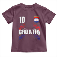 Croatia Soccer Sports Graphic Number 10 Jersey Style Toddler T Shirt Proud Croatian Football Fans Game Day Pride