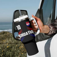 Croatia Soccer Sports Graphic Number 10 Jersey Style Tumbler With Handle Proud Croatian Football Fans Game Day Pride