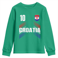 Croatia Soccer Sports Graphic Number 10 Jersey Style Youth Sweatshirt Proud Croatian Football Fans Game Day Pride
