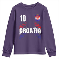 Croatia Soccer Sports Graphic Number 10 Jersey Style Youth Sweatshirt Proud Croatian Football Fans Game Day Pride