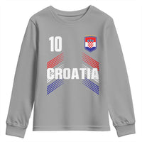 Croatia Soccer Sports Graphic Number 10 Jersey Style Youth Sweatshirt Proud Croatian Football Fans Game Day Pride