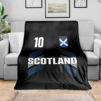 Scotland Soccer Sports Graphic Number 10 Jersey Style Throw Blanket Proud Scottish Football Fans Game Day Pride