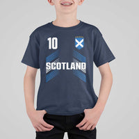 Scotland Soccer Sports Graphic Number 10 Jersey Style T Shirt For Kid Proud Scottish Football Fans Game Day Pride