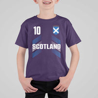 Scotland Soccer Sports Graphic Number 10 Jersey Style T Shirt For Kid Proud Scottish Football Fans Game Day Pride