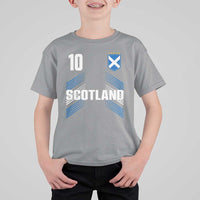 Scotland Soccer Sports Graphic Number 10 Jersey Style T Shirt For Kid Proud Scottish Football Fans Game Day Pride