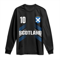 Scotland Soccer Sports Graphic Number 10 Jersey Style Long Sleeve Shirt Proud Scottish Football Fans Game Day Pride