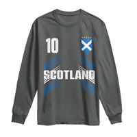 Scotland Soccer Sports Graphic Number 10 Jersey Style Long Sleeve Shirt Proud Scottish Football Fans Game Day Pride