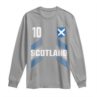 Scotland Soccer Sports Graphic Number 10 Jersey Style Long Sleeve Shirt Proud Scottish Football Fans Game Day Pride