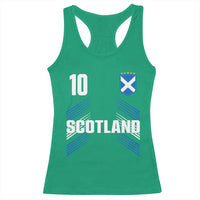 Scotland Soccer Sports Graphic Number 10 Jersey Style Racerback Tank Top Proud Scottish Football Fans Game Day Pride