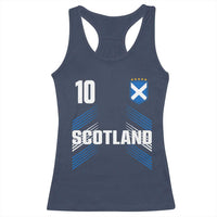 Scotland Soccer Sports Graphic Number 10 Jersey Style Racerback Tank Top Proud Scottish Football Fans Game Day Pride