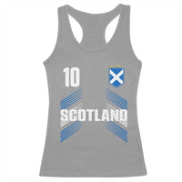 Scotland Soccer Sports Graphic Number 10 Jersey Style Racerback Tank Top Proud Scottish Football Fans Game Day Pride