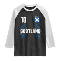 Scotland Soccer Sports Graphic Number 10 Jersey Style Raglan Shirt Proud Scottish Football Fans Game Day Pride