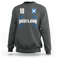 Scotland Soccer Sports Graphic Number 10 Jersey Style Sweatshirt Proud Scottish Football Fans Game Day Pride