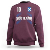 Scotland Soccer Sports Graphic Number 10 Jersey Style Sweatshirt Proud Scottish Football Fans Game Day Pride