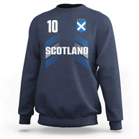 Scotland Soccer Sports Graphic Number 10 Jersey Style Sweatshirt Proud Scottish Football Fans Game Day Pride