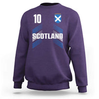 Scotland Soccer Sports Graphic Number 10 Jersey Style Sweatshirt Proud Scottish Football Fans Game Day Pride