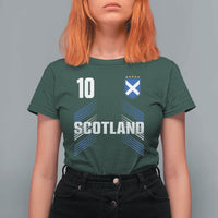 Scotland Soccer Sports Graphic Number 10 Jersey Style T Shirt For Women Proud Scottish Football Fans Game Day Pride