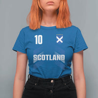 Scotland Soccer Sports Graphic Number 10 Jersey Style T Shirt For Women Proud Scottish Football Fans Game Day Pride