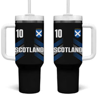 Scotland Soccer Sports Graphic Number 10 Jersey Style Tumbler With Handle Proud Scottish Football Fans Game Day Pride