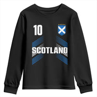 Scotland Soccer Sports Graphic Number 10 Jersey Style Youth Sweatshirt Proud Scottish Football Fans Game Day Pride