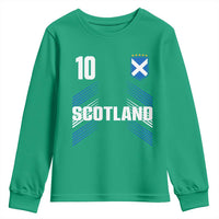 Scotland Soccer Sports Graphic Number 10 Jersey Style Youth Sweatshirt Proud Scottish Football Fans Game Day Pride
