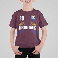 Uruguay Soccer Sports Graphic Number 10 Jersey Style T Shirt For Kid Proud Uruguayan Football Fans Game Day Pride