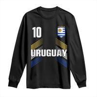 Uruguay Soccer Sports Graphic Number 10 Jersey Style Long Sleeve Shirt Proud Uruguayan Football Fans Game Day Pride
