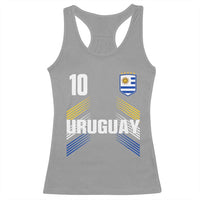 Uruguay Soccer Sports Graphic Number 10 Jersey Style Racerback Tank Top Proud Uruguayan Football Fans Game Day Pride