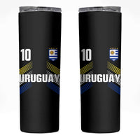 Uruguay Soccer Sports Graphic Number 10 Jersey Style Skinny Tumbler Proud Uruguayan Football Fans Game Day Pride