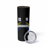 Uruguay Soccer Sports Graphic Number 10 Jersey Style Skinny Tumbler Proud Uruguayan Football Fans Game Day Pride