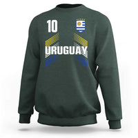 Uruguay Soccer Sports Graphic Number 10 Jersey Style Sweatshirt Proud Uruguayan Football Fans Game Day Pride