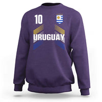 Uruguay Soccer Sports Graphic Number 10 Jersey Style Sweatshirt Proud Uruguayan Football Fans Game Day Pride