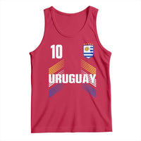 Uruguay Soccer Sports Graphic Number 10 Jersey Style Tank Top Proud Uruguayan Football Fans Game Day Pride
