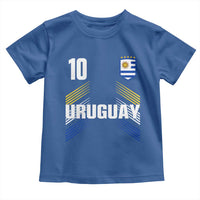 Uruguay Soccer Sports Graphic Number 10 Jersey Style Toddler T Shirt Proud Uruguayan Football Fans Game Day Pride