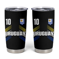 Uruguay Soccer Sports Graphic Number 10 Jersey Style Tumbler Cup Proud Uruguayan Football Fans Game Day Pride