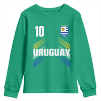 Uruguay Soccer Sports Graphic Number 10 Jersey Style Youth Sweatshirt Proud Uruguayan Football Fans Game Day Pride