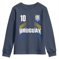 Uruguay Soccer Sports Graphic Number 10 Jersey Style Youth Sweatshirt Proud Uruguayan Football Fans Game Day Pride