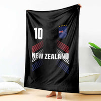 New Zealand Soccer Sports Graphic Number 10 Jersey Style Throw Blanket Proud Kiwis Football Fans Game Day Pride