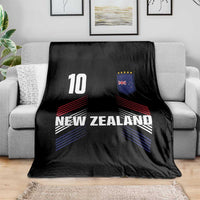 New Zealand Soccer Sports Graphic Number 10 Jersey Style Throw Blanket Proud Kiwis Football Fans Game Day Pride