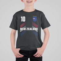 New Zealand Soccer Sports Graphic Number 10 Jersey Style T Shirt For Kid Proud Kiwis Football Fans Game Day Pride